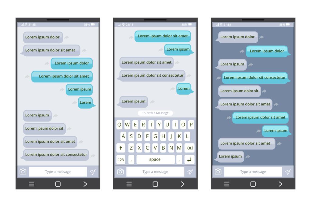 Android Chat vs Text